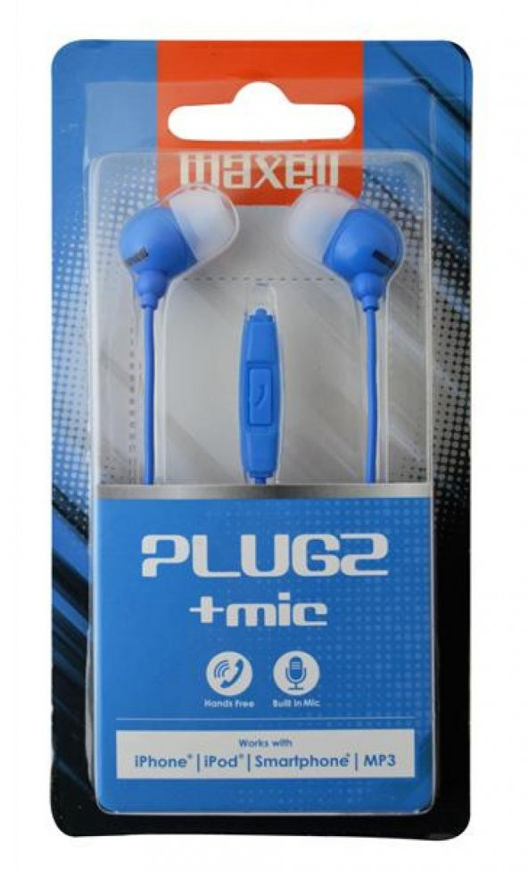 Maxell PLUGZ Mavi Kulakiçi Mikrofonlu Kulaklık 303761