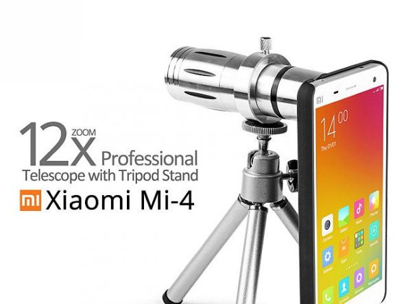 Xiaomi Mi 4 BİREBİR KILIFLI 12x ZOOM TELESKOP TELEFON KAMERA LENSİ