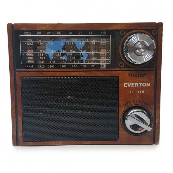EVERTON Portatif Şarjlı Radyo Müzik Mp3 Çalar USB-TF RT-915