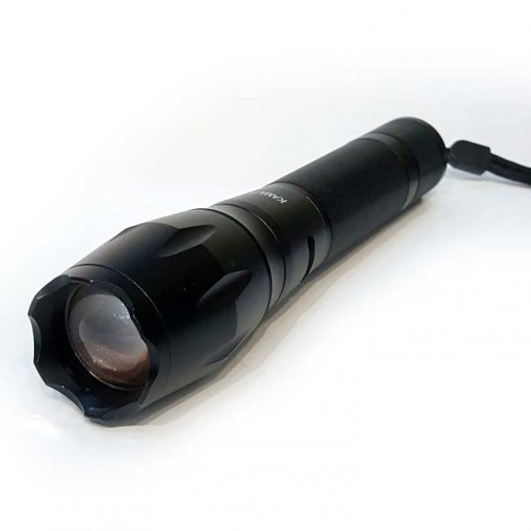 KAMA POWER Şarjlı Zoomlu Güçlü Metal El Feneri Flashlight KP-04