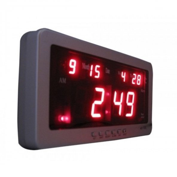 Watton WT-106 Dijital Led Işıklı Masa ve Duvar Saati - Adaptörlü - 2