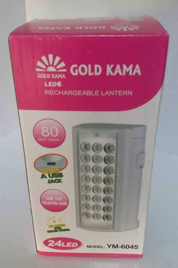 24 Ledli Şarjlı Işıldak (80 Saat) Güçlü Işık USB YM6045 - 7