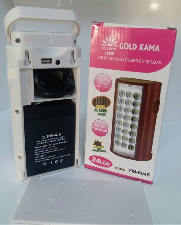 24 Ledli Şarjlı Işıldak (80 Saat) Güçlü Işık USB YM6045 - 10