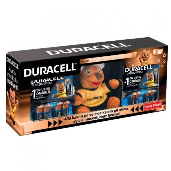Duracell Turbomax 4lü AA + Turbomax 4lü AAA + Duracell Ayıcık