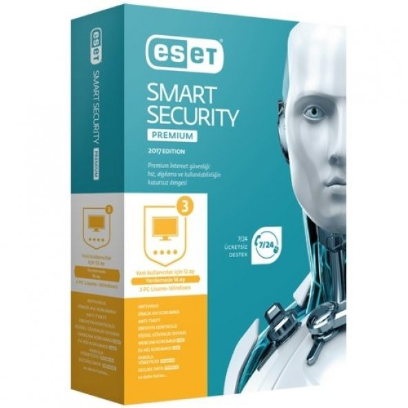 NOD32 ESET Smart Security Premium v10 - 3 Kullanıc