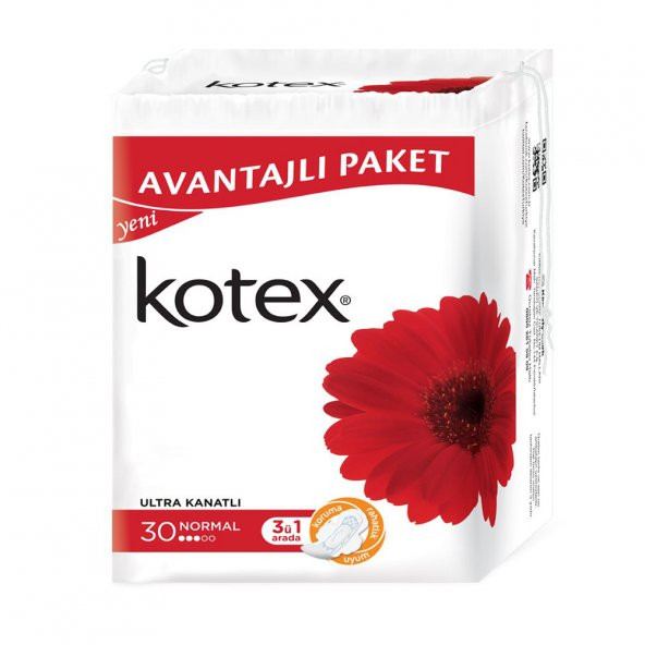 Kotex Ultra Kanatlı Normal 30&#39lu ped