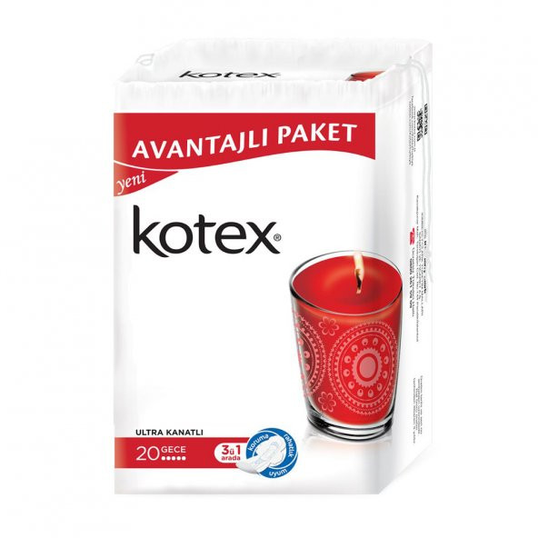 Kotex Ultra Kanatlı Gece 20&#39li Ped