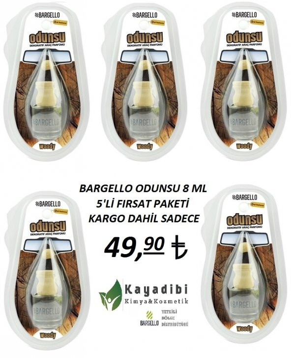 Bargello Odunsu 8 ml Araç Parfümü 5 li Fırsat Seti