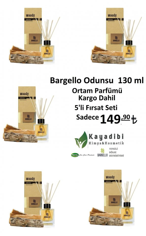 Bargello Odunsu 130 ml Ortam Parfümü 5 li Fırsat Seti