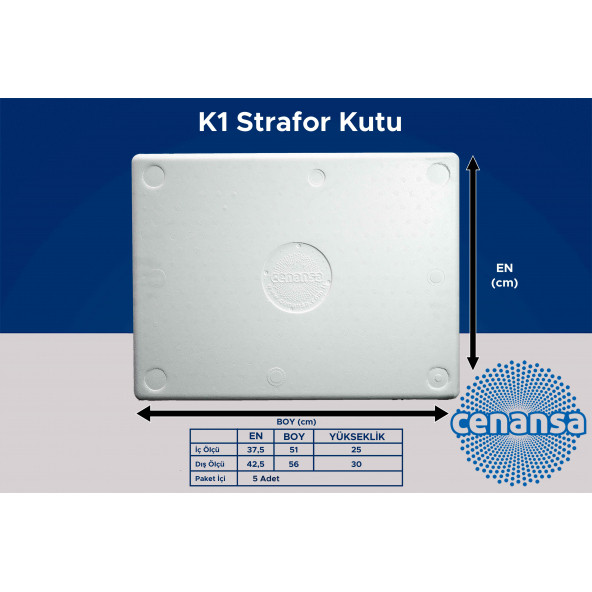 Strafor Kutu K1 20 KG - 5 Adet