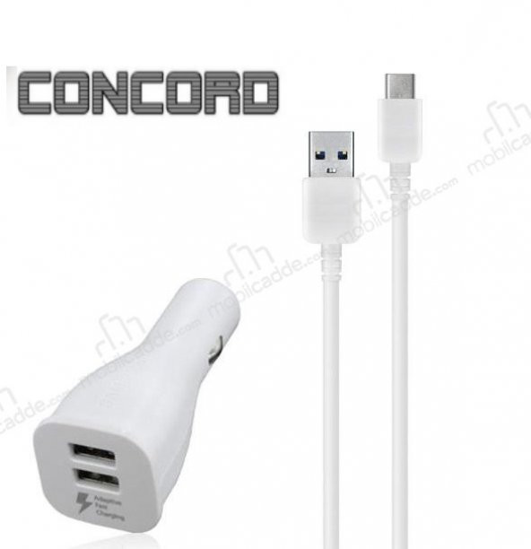 Concord C-739 USB Araç Şarjı 5V 2.0A Beyaz