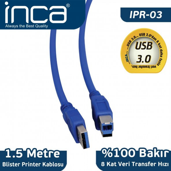INCA IPR-03 USB 3,0 PRINTER KABLOSU 1,5 METRE
