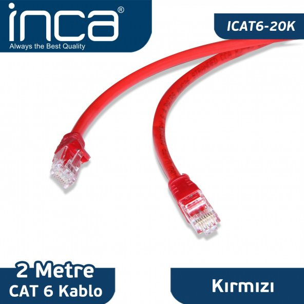 INCA ICAT6-20K CAT6 2 METRE KIRMIZI
