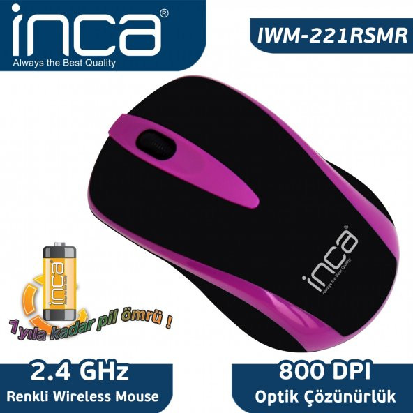 INCA IWM-221RSMR 2.4 GHZ INCA TRACK RED SENSÖR WIRELESS NANI ALICILI MOUSE MOR