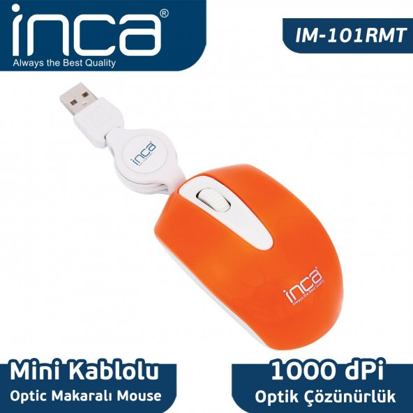 INCA IM-101RMT USB MİNİMAKARALI MOUSE TURUNCU