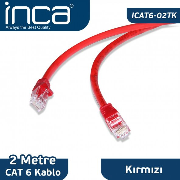 ICAT6-02TK  INCA CAT6 2 METRE KIRMIZI 