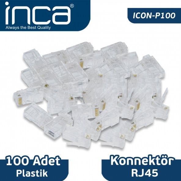 ICON-P100  INCA RJ-45 100 ADET PLASTİK KONNEKTÖR