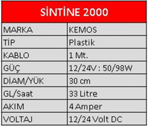 Sintine 2000 24 Volt sıvı aktarma pompası (TMC Tipi)