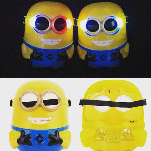 1 Adet Minions Rush Doğum Günü Işıklı Çocuk Maskesi - 1