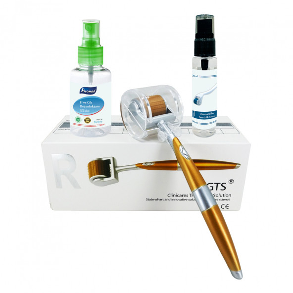 Zgts Gold Line Dermaroller Titanyum 192 İğneli Saç Yüz Vücut Göz Çevresi İçin Derma Roller - 3