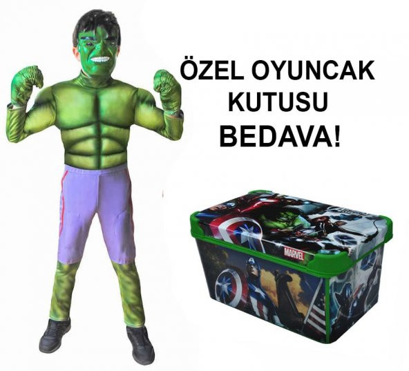 Hulk Kostümü Orijinal Oyuncak Kutusu Hediyeli