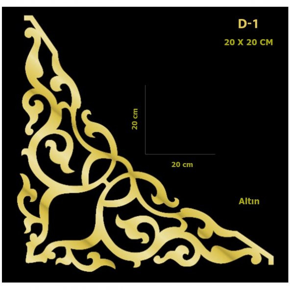 D-1 Gümüş 20 x 20 cm Sibu Aynalı Pleksi Mobilya Dolap Süsü - 3