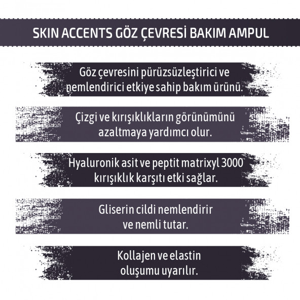 Skin Accents Göz Çevresi Bakım Ampul 3 Adet Magic Eyes Complex Serum Dermaroller Dermapen Cilt Serumu - Resim 2