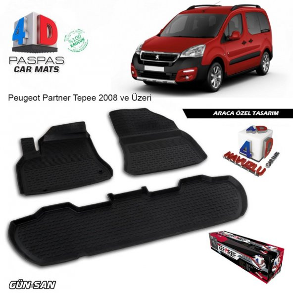 Peugeot Partner Tepee 110luk 4D Havuzlu Paspas A+Plus