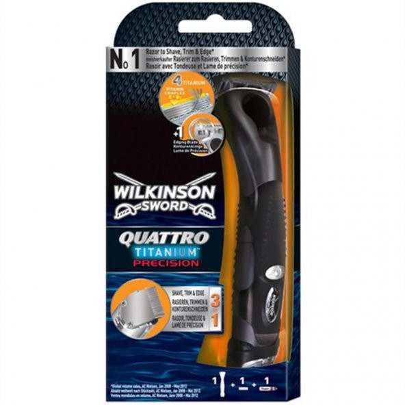 Wilkinson Sword Quattro Titanium Precision Pilli Tıraş Makinesi