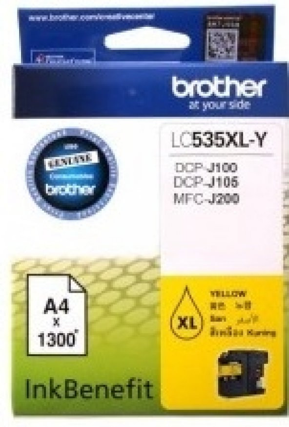 BROTHER LC535XL Y DCP-J105 & MFC-J200 SARI KARTUS 1300 SAYFA