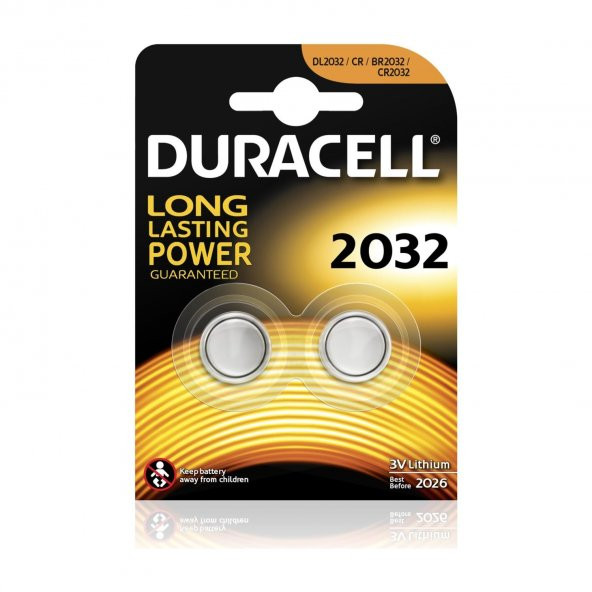 Duracell CR 2032 3 Volt Düğme Pil 2 Lİ