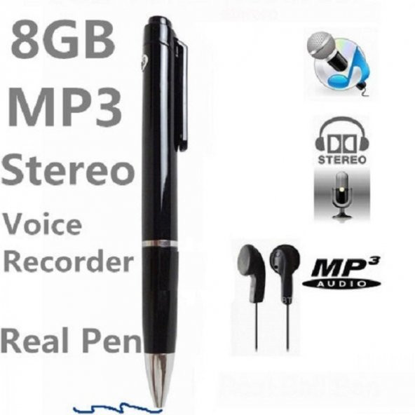 Kalem Ses Kayıt Cihazı 8 Gb Hafıza