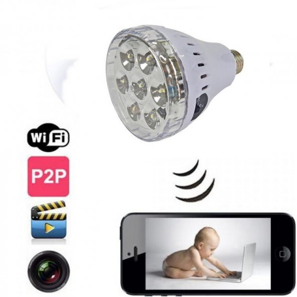 Kumandalı Led Ampul Şeklinde Gizli Kamera - 4