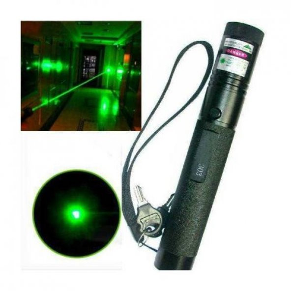 Yeşil Lazer Pointer Şarjlı Kilitli Zoom Yakıcı 1000mW