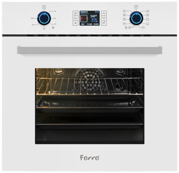 Ferre 10003 (BE10 LD) Beyaz Dokunmatik  Dijital Ankastre Fırın