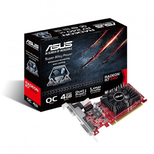 ASUS Radeon R7 240 OC edition 4GB DDR3 Low Profile 128BIT D-SUB D