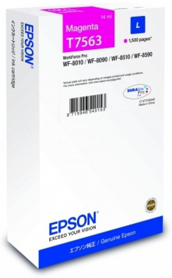EPSON C13T756340 INK CARTRİDGE L MAGENTA 14 ML- WORKFORCE PRO WF