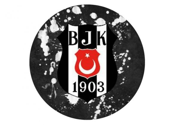 Beşiktaş Amblem Yuvarlak Yenilebilir Pasta Resim Baskısı