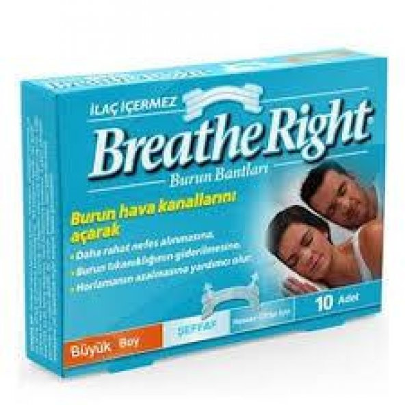 Breathe Right Şeffaf Burun Bantları Büyük Boy Hassas Cilt 10 adet