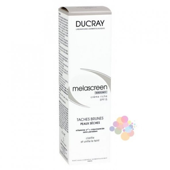 Ducray Melascreen Eclat Creme Riche SPF15 40 ml (Cilt Rengini Düzenleyici Bakım Kremi-Kuru Ciltler)