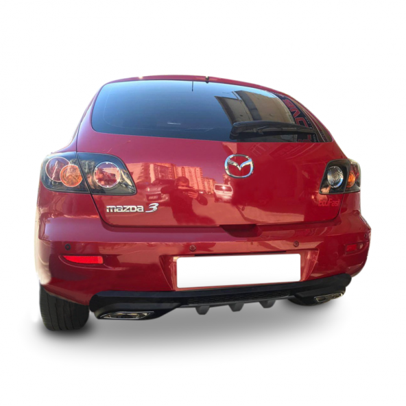 Mazda 3 Egzoz Görünümlü Universal Arka Tampon Eki - Difüzör (Plas