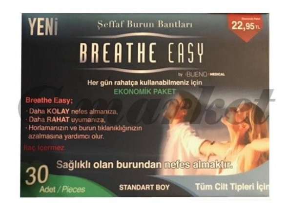 Breathe Easy Şeffaf Burun Bandı 30 lu