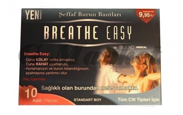 Breathe Easy Şeffaf Burun Bandı 10 lu