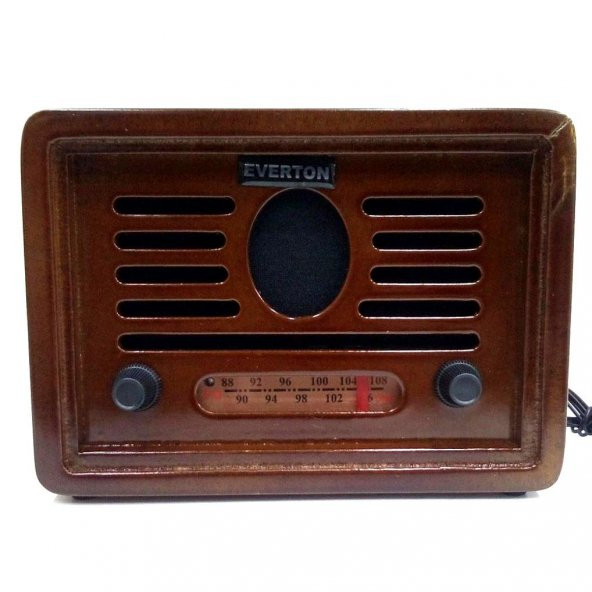 Everton Şarjlı Nostaljik Antika Ahşap Bluetooth Radyo Müzik Çalar