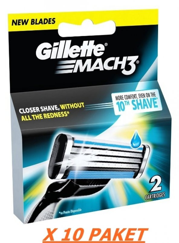 Gillette Mach 3 Yedek Bıçak 2li X 10 PAKET