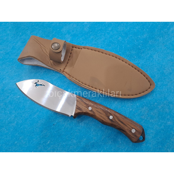 El İşçiliği Geyik Desenli Av Bıçağı 22cm Toplam Uzunluk