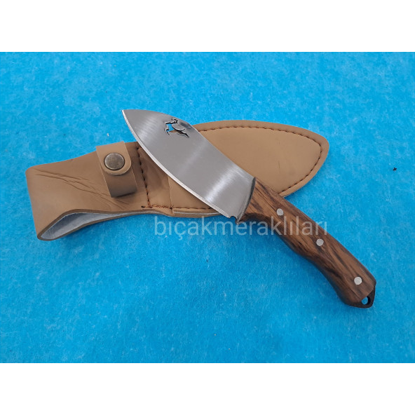 El İşçiliği Geyik Desenli Av Bıçağı 22cm Toplam Uzunluk - 2