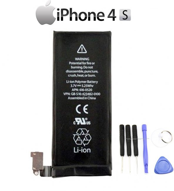 Apple iPhone 4S Orjinal Batarya 1430 mAh + 6lı Tamir Seti