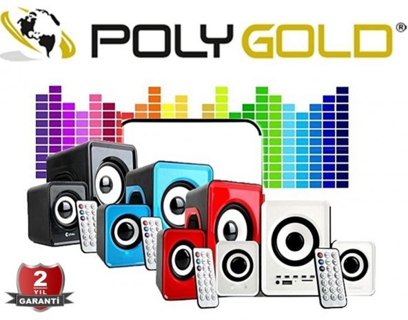 Polygold Pg-233 2+1 Pc Speaker Hoparlör Ses Sistemi Radyolu Usb-T