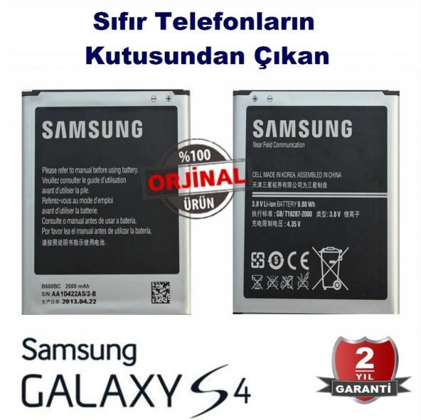 Samsung Galaxy S4 Orjinal Batarya İ9500 Mah